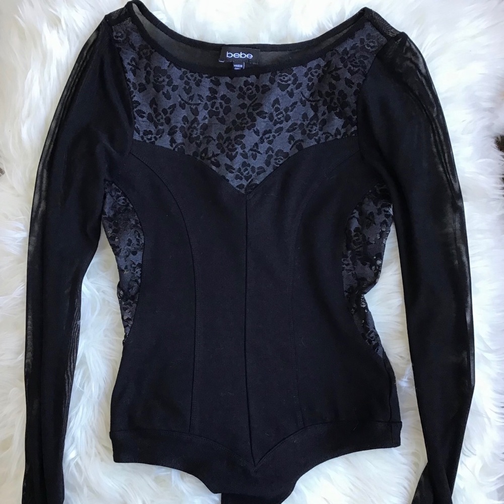 Black Lace BEBE Bodysuit